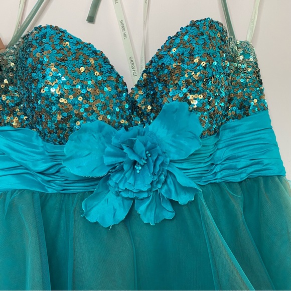 Sherri Hill Tulle Sequin Babydoll Dress - Picture 3 of 9